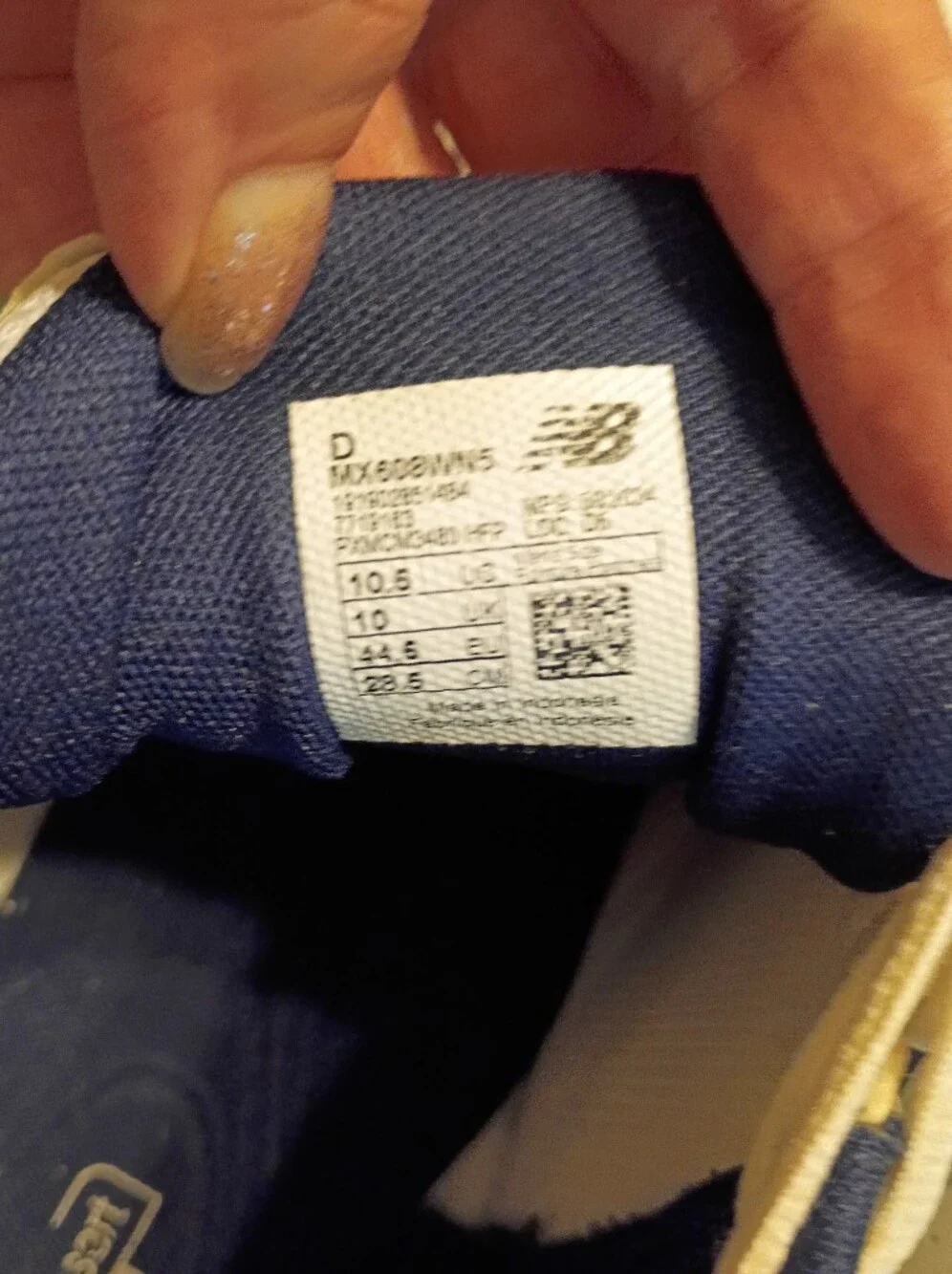 New Balance 608 Men's White and Navy Leather Athletic Sneakers
